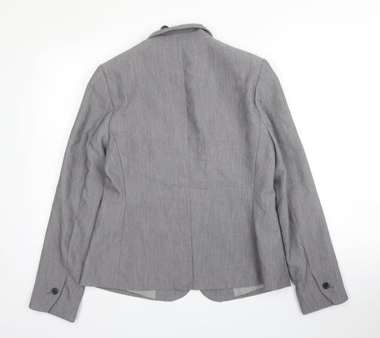 Papaya Womens Grey Polyester Jacket Blazer Size 12
