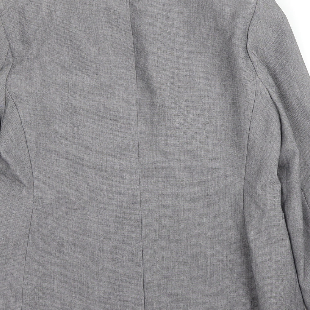 Papaya Womens Grey Polyester Jacket Blazer Size 12