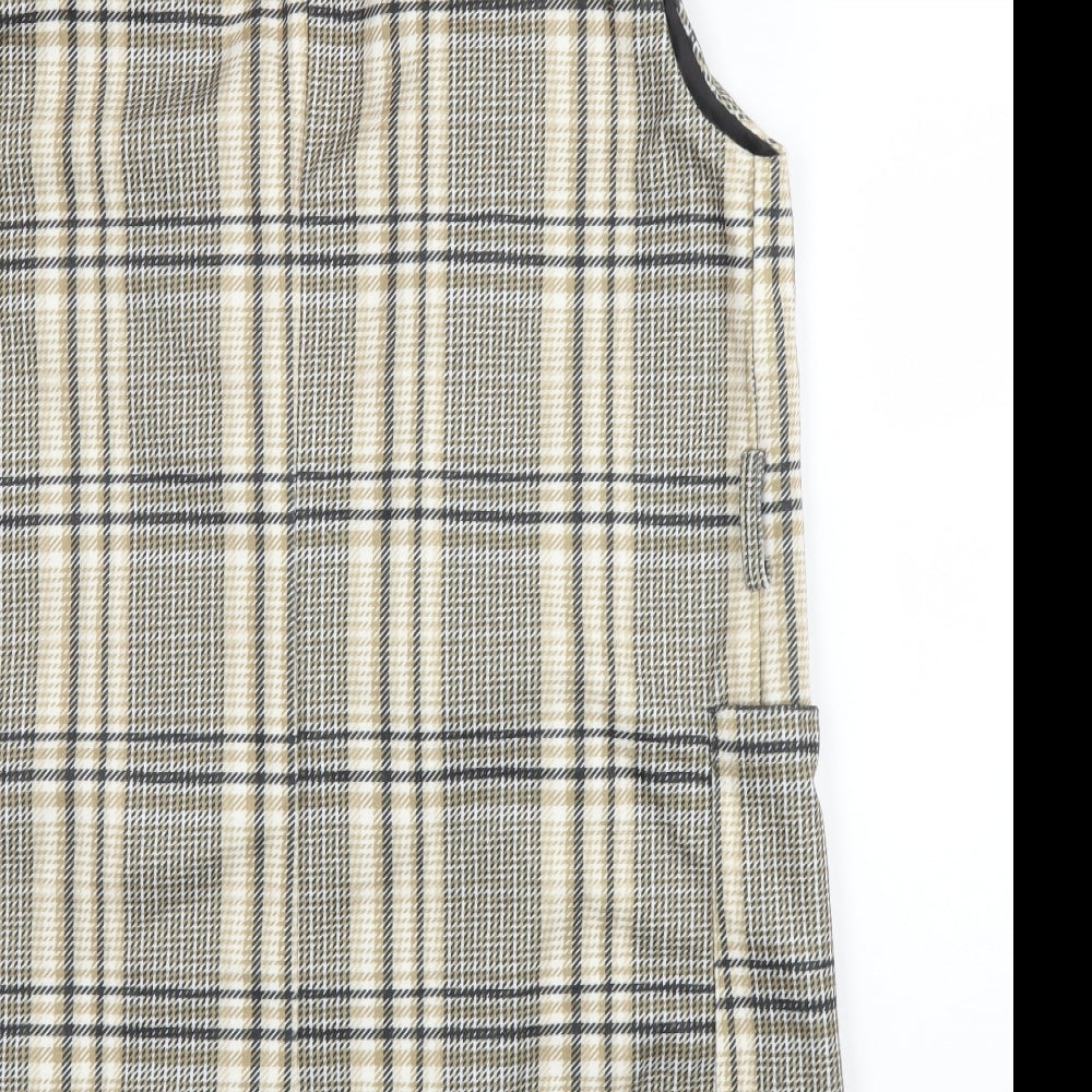 Brand and care label for SHEIN women’s beige plaid 3-in-1 jacket blazer, size L