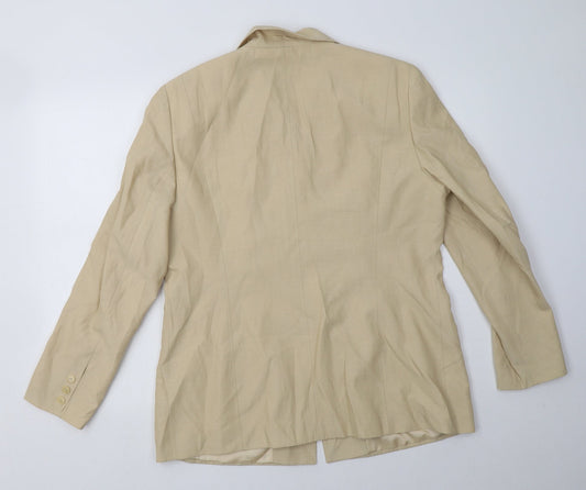Back view of Gerry Weber women’s beige jacket blazer, size UK 14, button