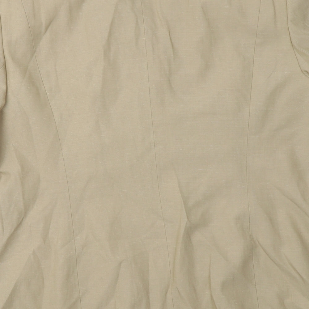 Brand and care label for Gerry Weber women’s beige jacket blazer, size UK 14, button