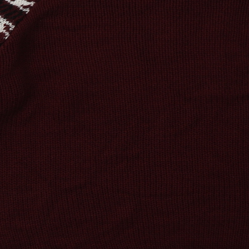 New Look Girls Red Geometric Acrylic Pullover Sweatshirt Size 14-15 Years Pullover