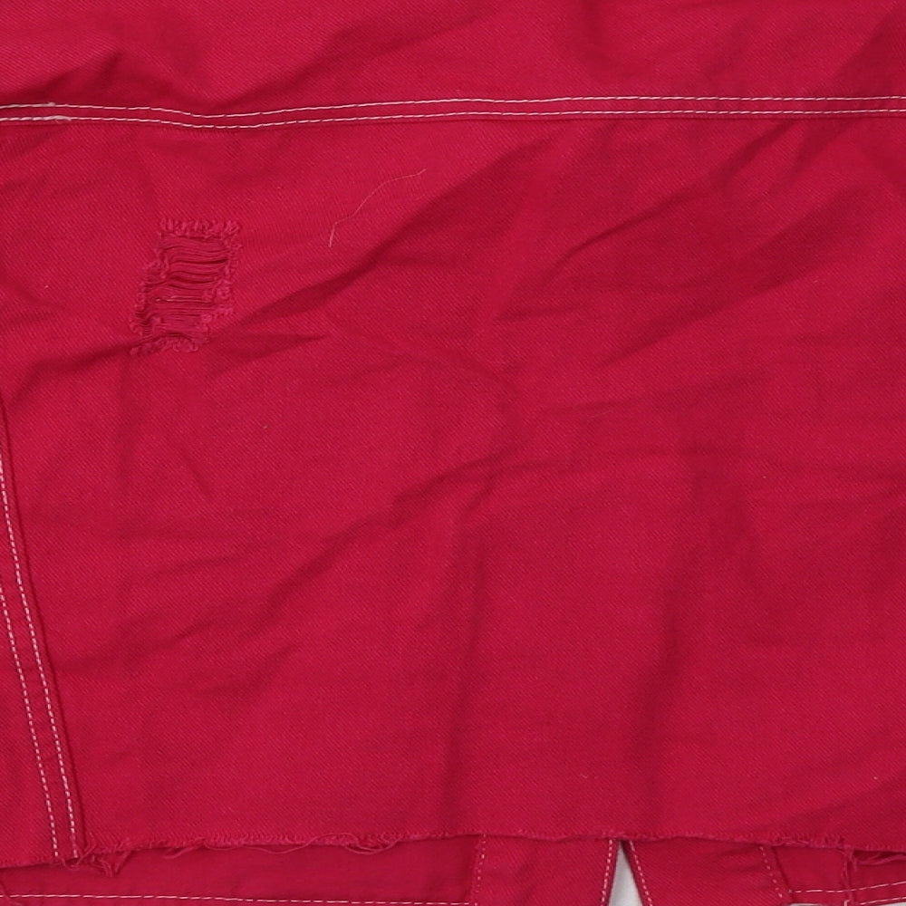 Brand and care label for Daisy Street women’s pink jacket, size UK 8, button