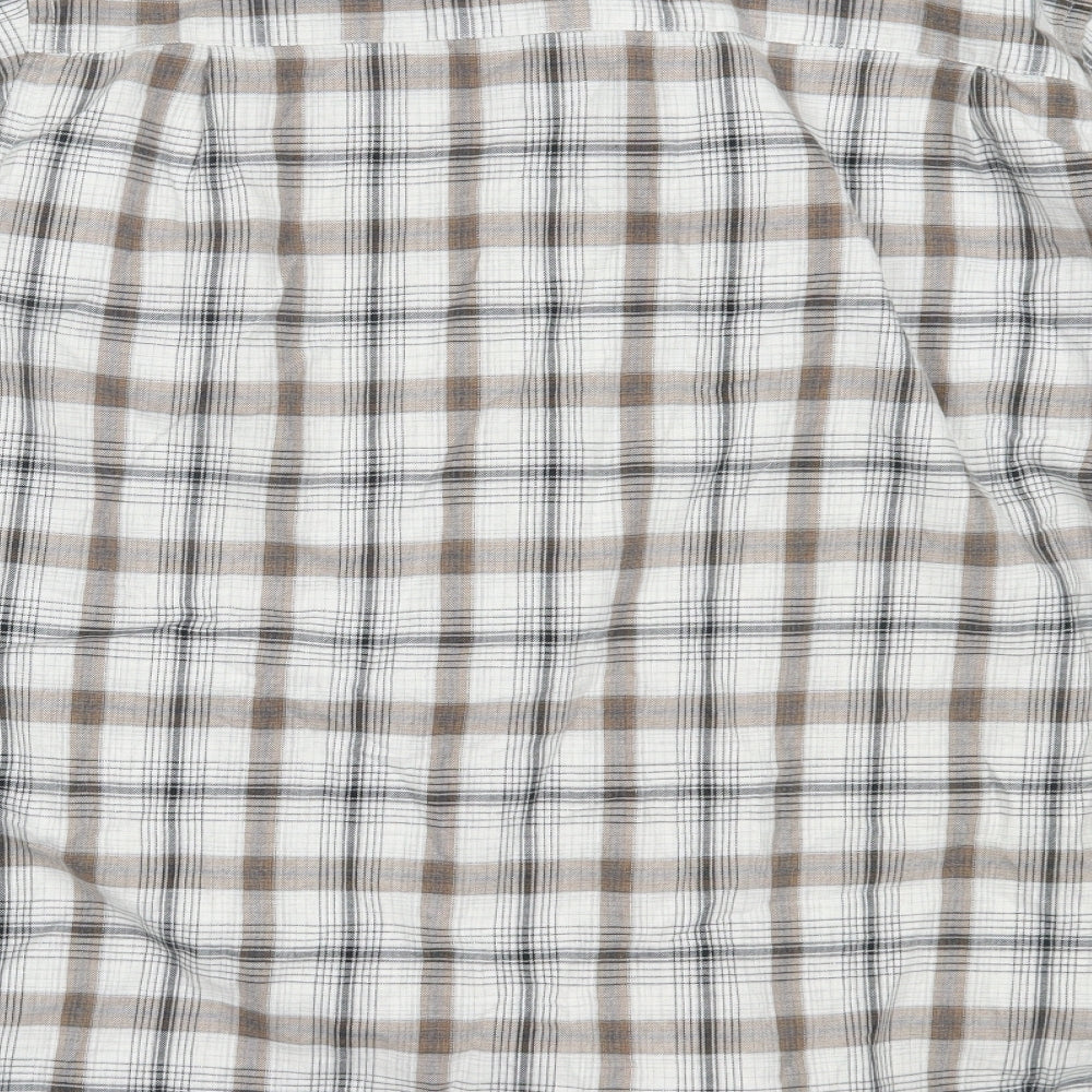 Mens UK Size XL Harratt Beige Button-Up Long Sleeve Casual Shirt