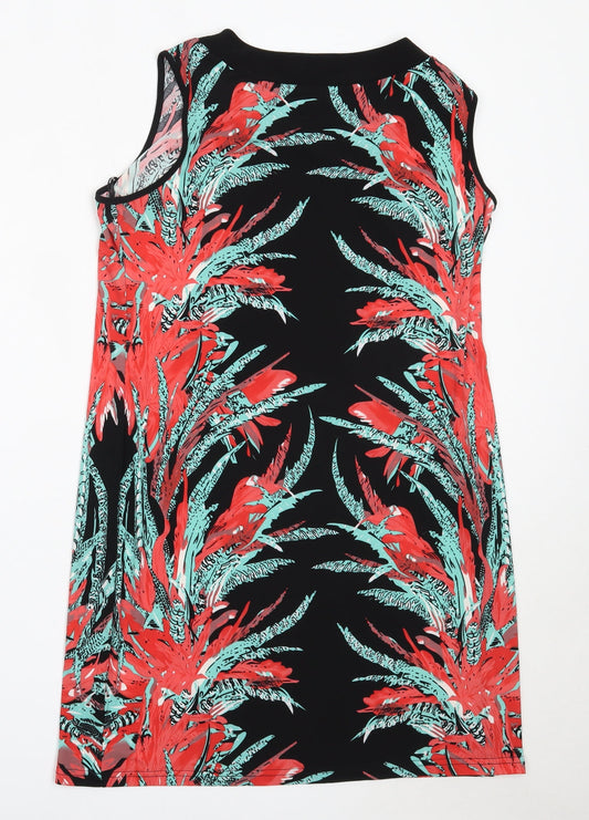 Back view of Klass women’s black polyester shift, size M, round neck