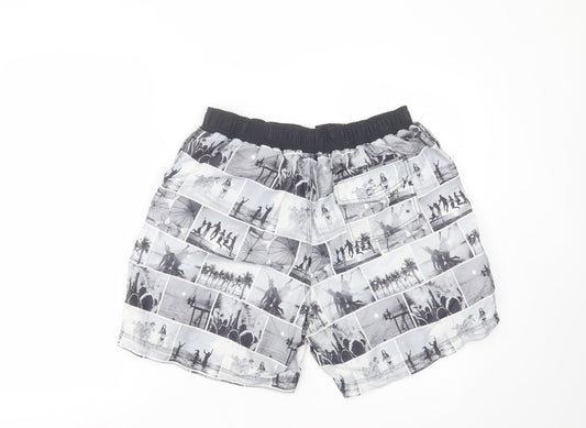 Preworn Mens Grey Polyester Bermuda Shorts Size 30 in Regular Drawstring - swim short