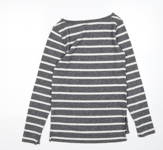 Gap Womens Multicoloured Round Neck Striped Polyester Pullover Jumper Size XS