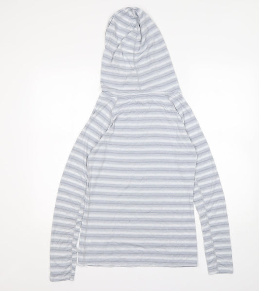 Gap Womens Grey Striped Polyester Pullover Hoodie Size XS