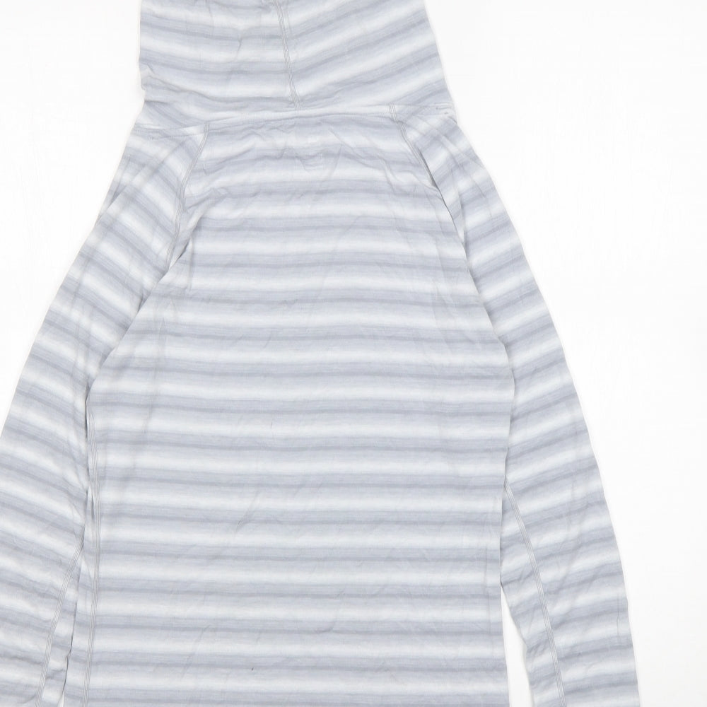 Gap Womens Grey Striped Polyester Pullover Hoodie Size XS