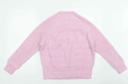 Primark Womens Purple Mock Neck Acrylic Pullover Jumper Size S