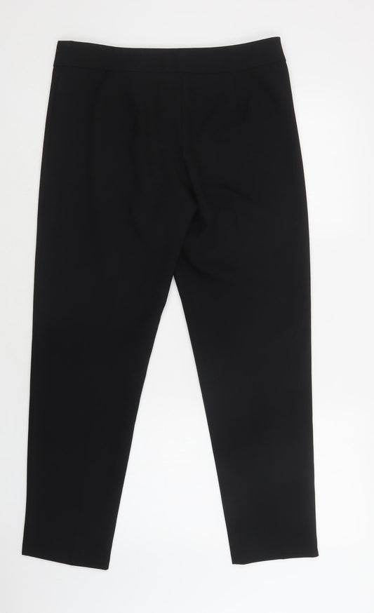 George Womens Black Polyester Dungarees Trousers Size 12 L29 in Regular Hook & Loop