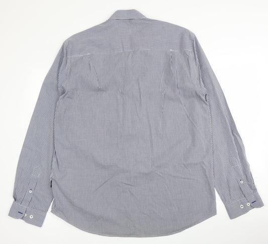 Mens UK Size 2XL Peter Worth Blue Button-Up Long Sleeve Casual Shirt