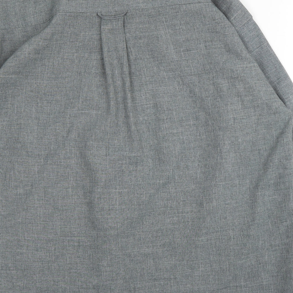 Mens UK Size L Matinee Grey Button-Up Long Sleeve Casual Shirt