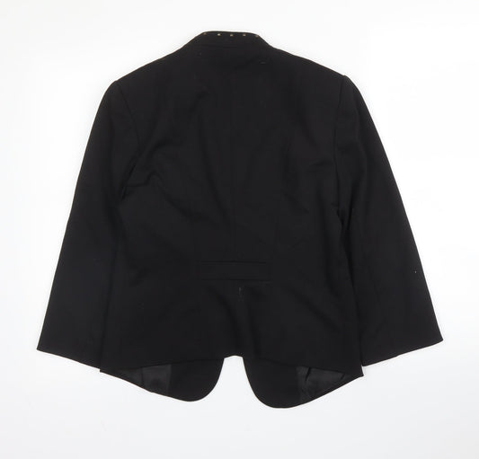 M&Co Womens Black  Viscose Jacket Blazer Size 10