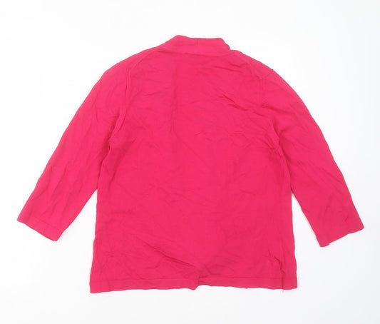 Country Casuals Womens Pink V-Neck Viscose Cardigan Jumper Size S