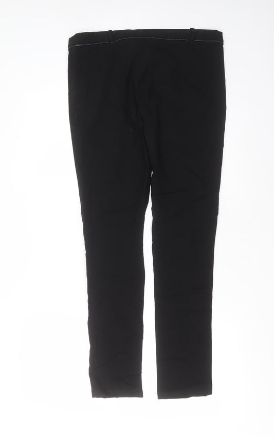 Dorothy Perkins Womens Black Viscose Trousers Size 14 L29 in Slim