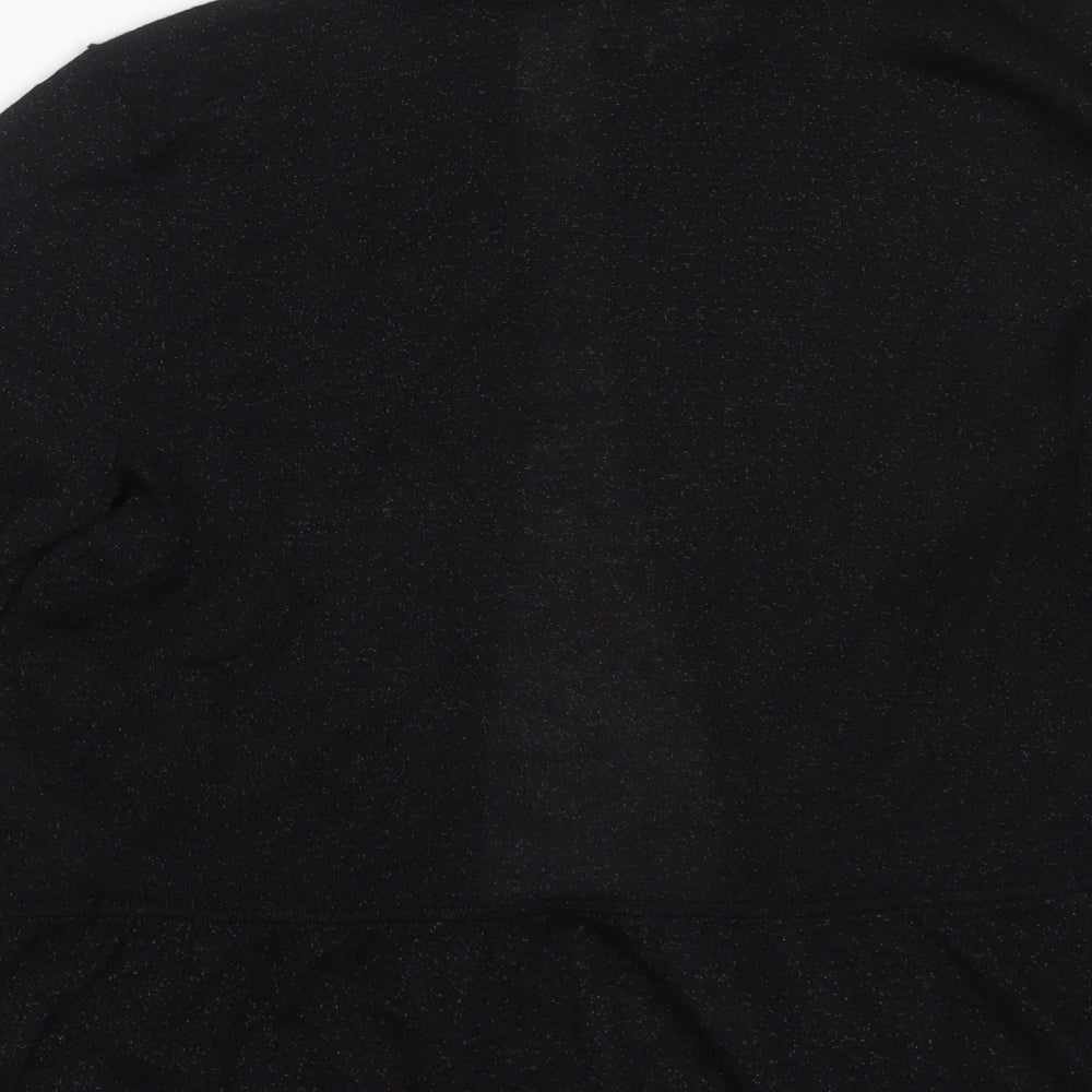Brand and care label for Linea women’s black round neck viscose cardigan jumper, size S