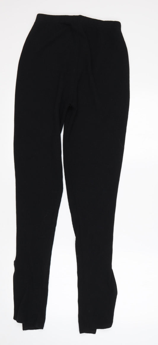Womens UK Size 10 PRETTYLITTLETHING Jogger Black Leggings