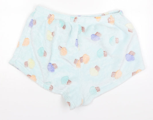 Preworn Womens Blue Spotted Cotton Mom Shorts Size 2XL Regular - Cupcake Print Pyjama Pants