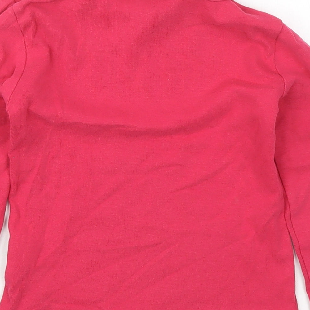 Mont Prix Girls Pink Cotton Basic T-Shirt Size 6 Years Roll Neck Pullover