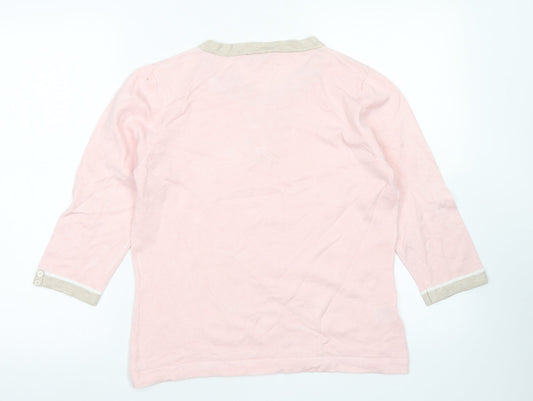 CC Womens Pink Crew Neck Viscose Pullover Jumper Size M