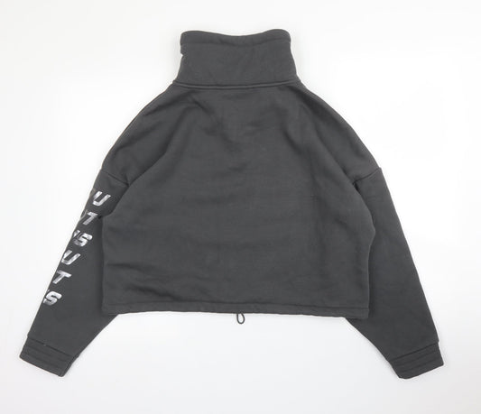 George Mens Grey High Neck Cotton Pullover Jumper Size M