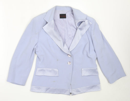 Frank Usher Womens Blue Jacket Blazer Size 14