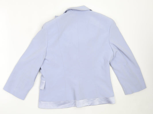 Frank Usher Womens Blue Jacket Blazer Size 14