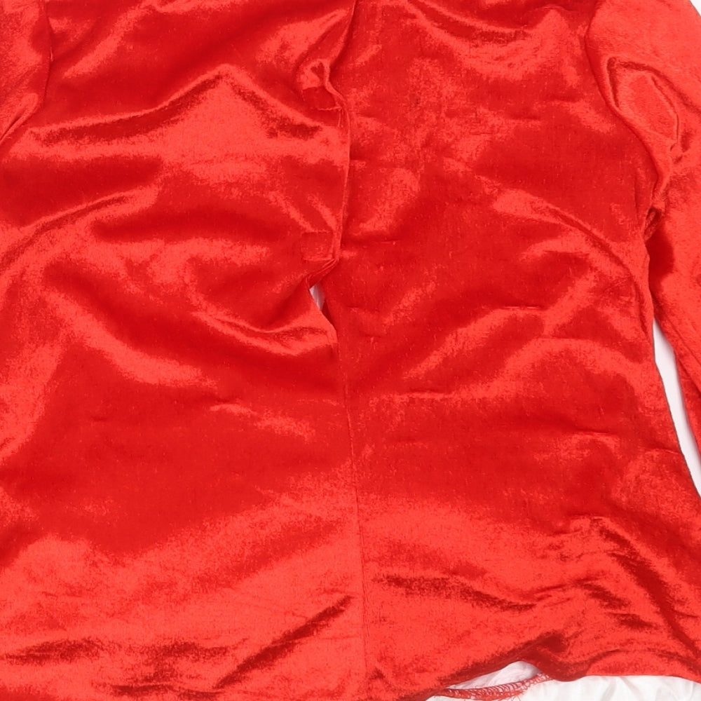 George Boys Red Polyester Basic T-Shirt Size 7-8 Years Collared - Santa Fancy Dress