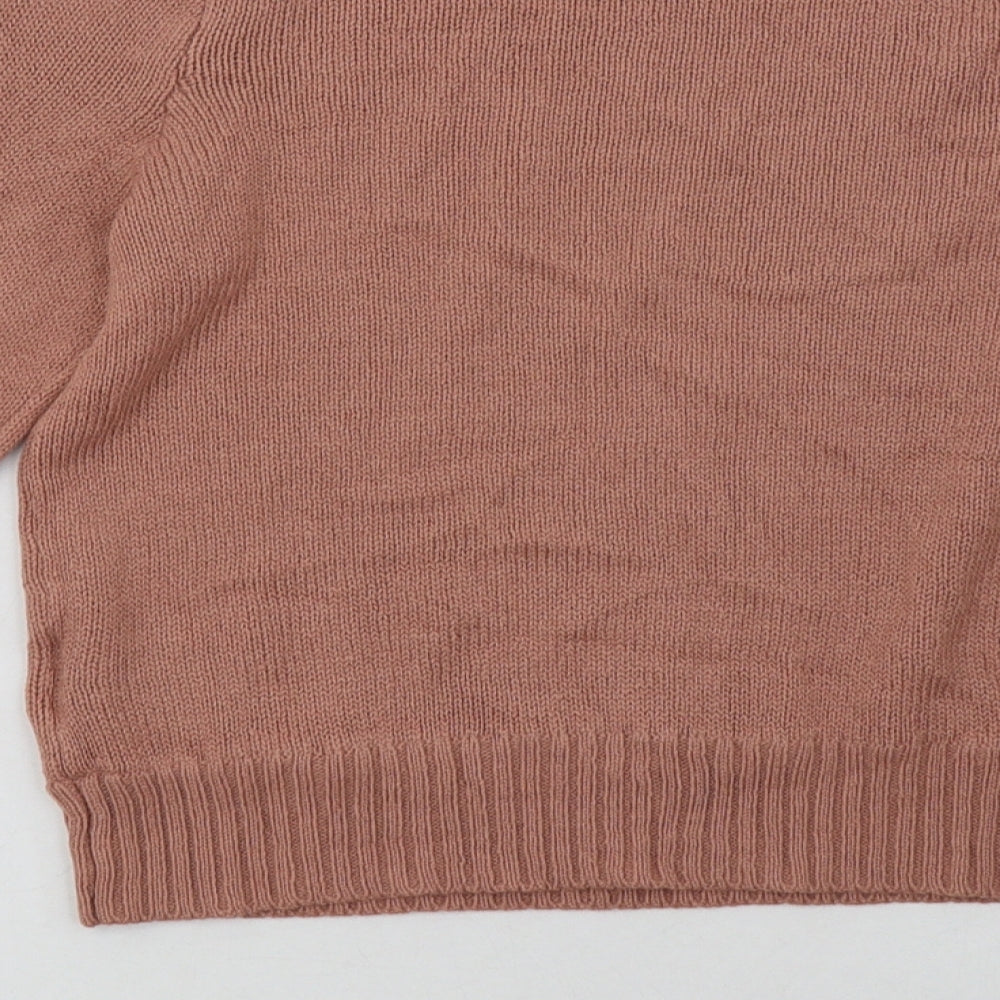 H&M Womens Pink Acrylic Pullover Sweatshirt Size S Pullover - Cropped