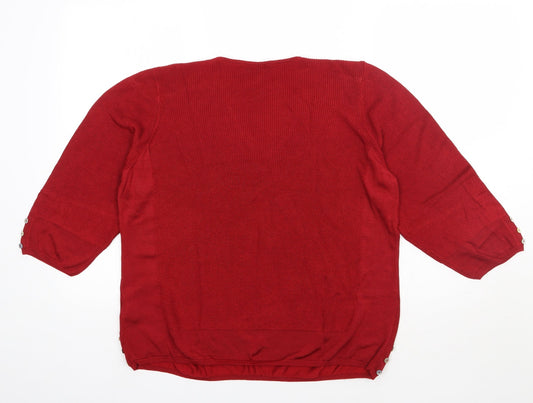 Womens UK Size 20 Marks and Spencer Red Pullover Jumper