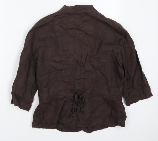 Back view of Debenhams women’s brown jacket, size UK 14, button