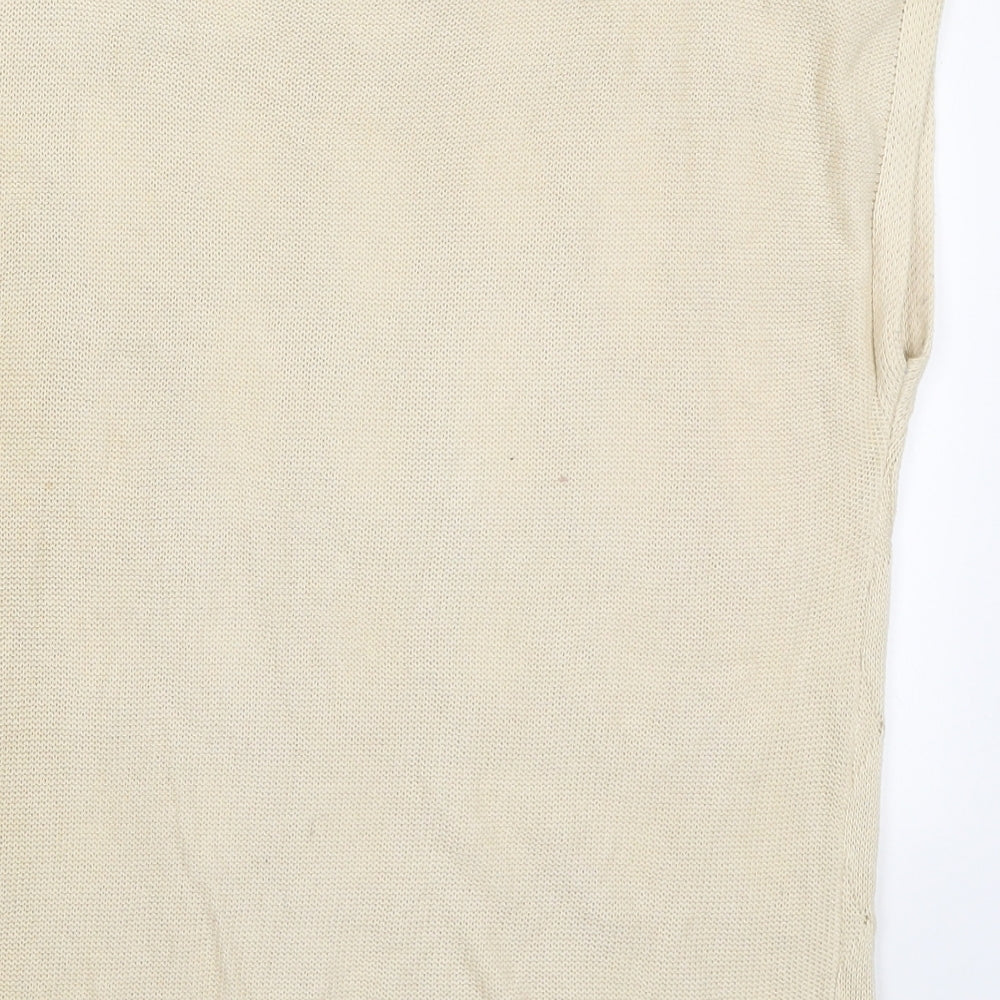 George Womens Beige Round Neck Cotton Pullover Jumper Size 10