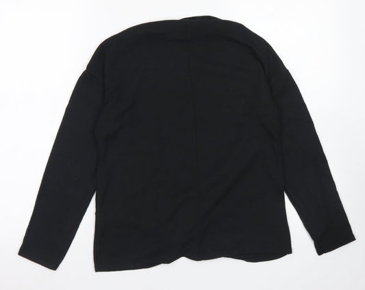 George Womens Black Polyester Basic T-Shirt Size 10 Boat Neck - knot front