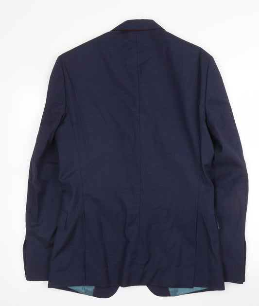 Mens UK Size 38 Zara Regular Blue Suit Jacket