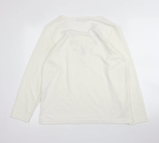 Womens UK Size S BM Casual White Pullover Jumper