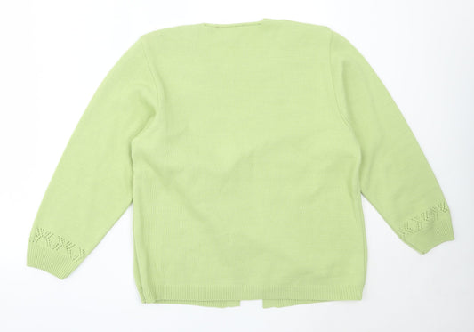 Womens UK Size S Florida Green Cardigan Jumper