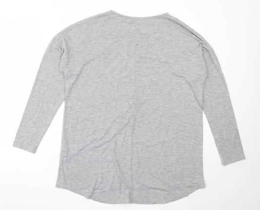 George Womens Grey Round Neck Polyester Pullover Jumper Size 14