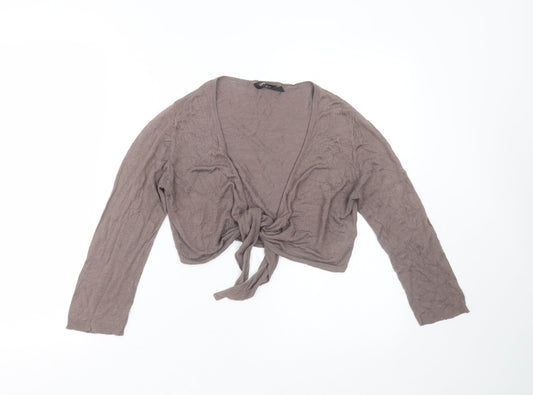 Womens UK Size M GREAT PLAINS Brown Shrug Jumper
