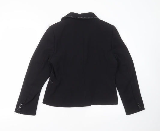 Autonomy Womens Black Spotted Polyester Jacket Suit Jacket Size 12