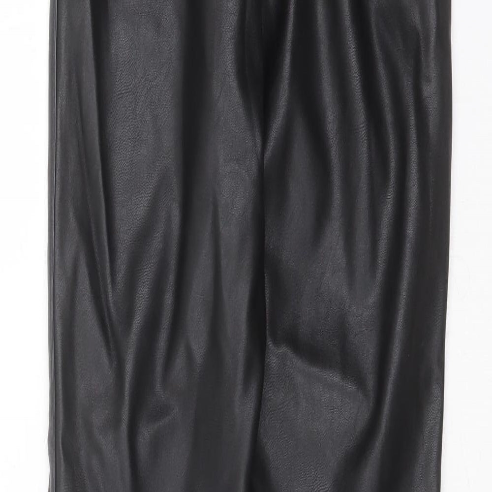 Divided by H&M Womens Black Polyester Trousers Size 8 L28 in Extra-Slim