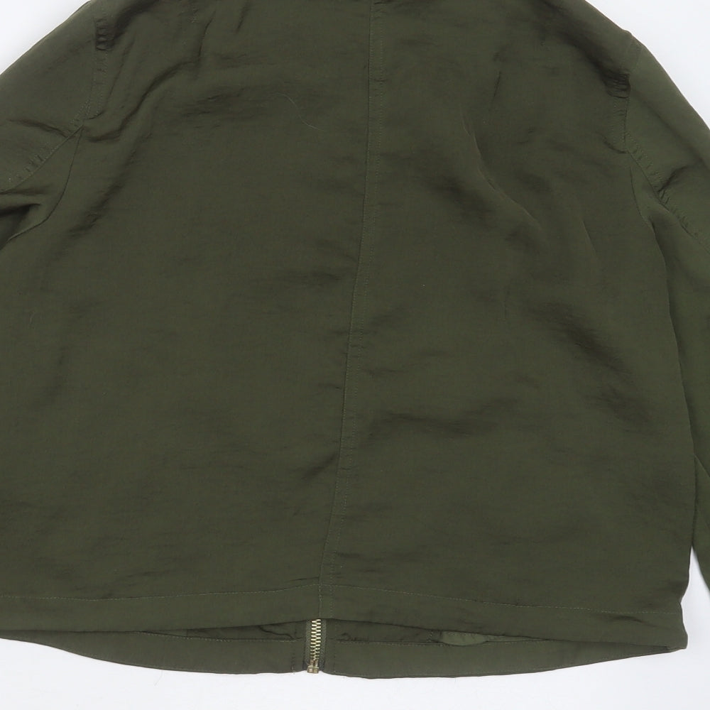 Divided by H&M Womens Green Bomber Jacket Jacket Size 6 Zip