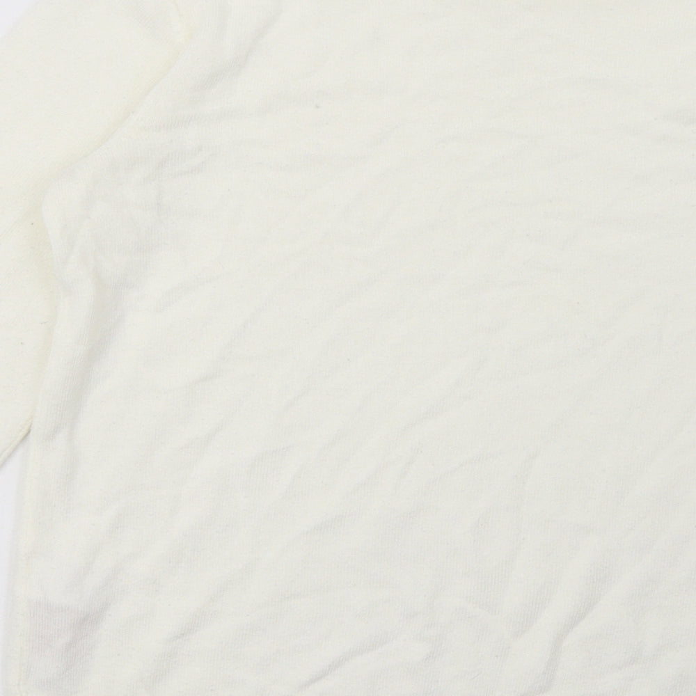 Primark Womens White Acrylic Pullover Sweatshirt Size S Pullover