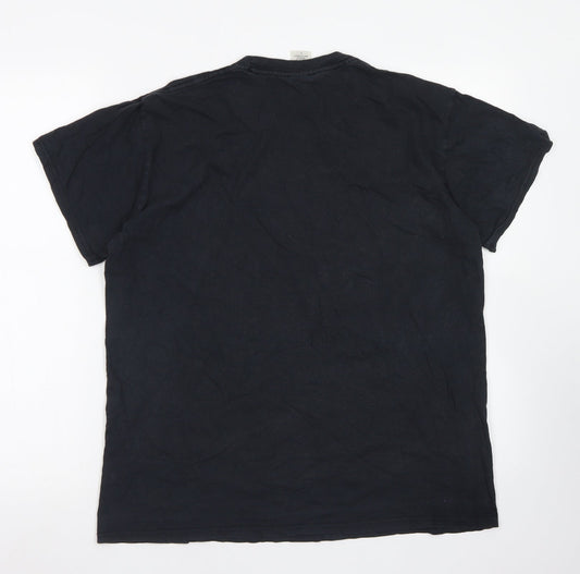 Womens UK Size L Gildan Black Basic T-Shirt