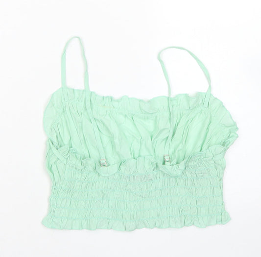 SheIn Womens Blue Cotton Cropped Tank Size S Round Neck