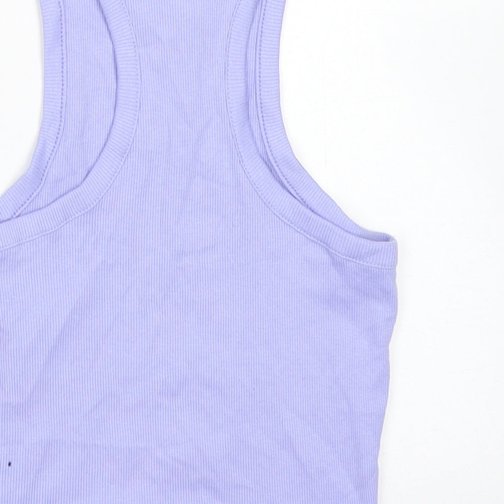 Womens UK Size XS Divided Purple Cropped Tank