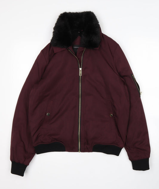 Womens UK Size 12 Dorothy Perkins Purple Bomber Jacket