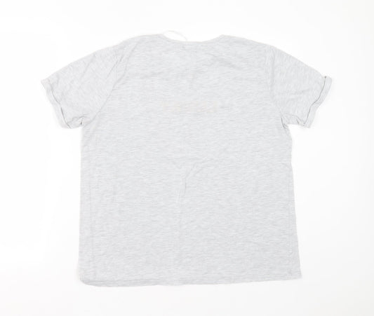 Primark Womens Grey Polyester Basic T-Shirt Size L Round Neck - lucky