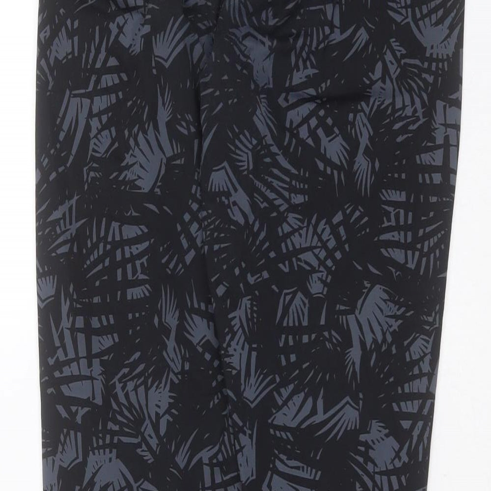 Preworn Womens Black Geometric Polyester Compression Leggings Size 28 in L27 in Extra-Slim