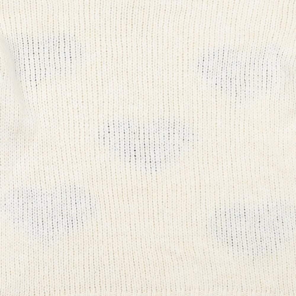 George Womens Ivory Round Neck Acrylic Pullover Jumper Size M